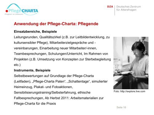 Die Pflege-Charta Praxisanwendungen in europäischer Perspektive