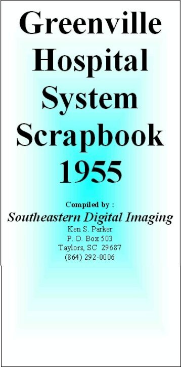 Greenville Hospital System Serapbook 1955 - Magazooms