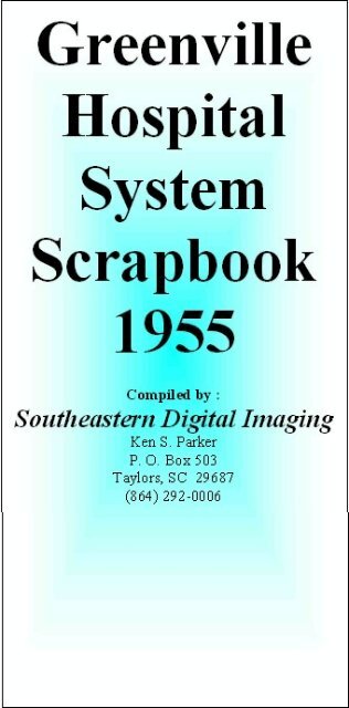 Greenville Hospital System Serapbook 1955 - Magazooms