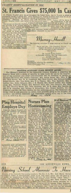 Greenville Hospital System Serapbook 1955 - Magazooms