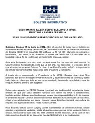 BOLETIN INFORMATIVO - ComisiÃ³n Estatal de Derechos Humanos