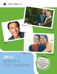 2013 Benefits and Cost Summary