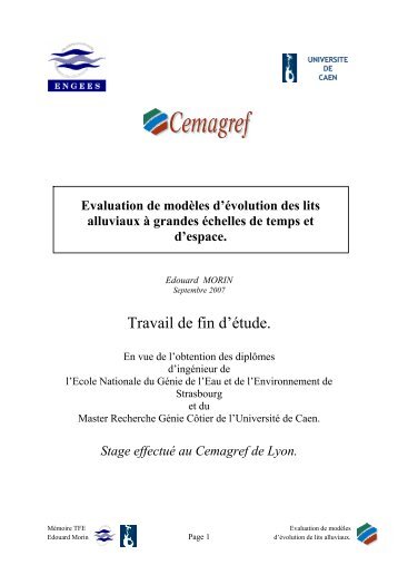 Travail de fin d'Ã©tude. - ENGEES