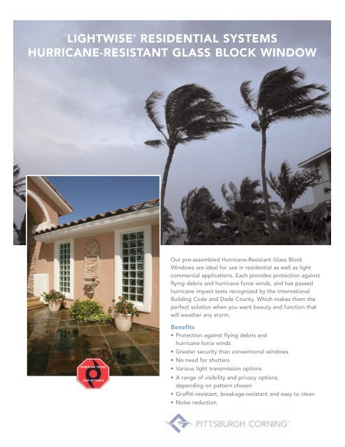 Hurricane Resistant Glass Block Windows Pittsburgh Corning