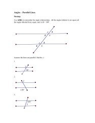 Angles â Parallel Lines - Hanlon Math