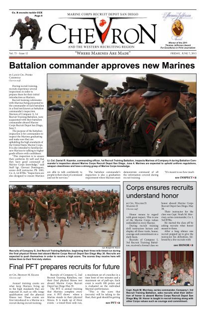Battalion commander approves new Marines - Marine Corps Recruit ...