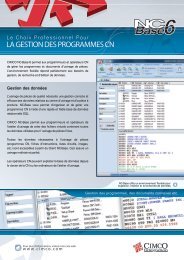 LA GESTION DES PROGRAMMES CN - CIMCO Integration