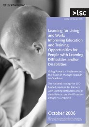 Learning for living and work - lsc.gov.uk - Learning and Skills Council