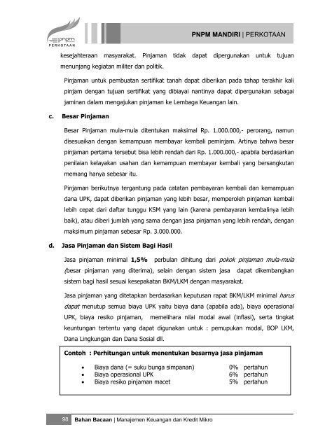 ebook BB Pelatihan Askot Fasilitator Ekonomi - P2KP