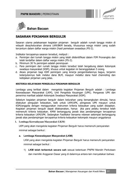 ebook BB Pelatihan Askot Fasilitator Ekonomi - P2KP