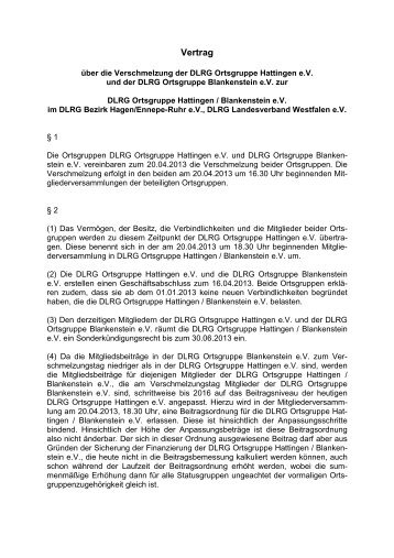 Verschmelzungsvertrag - DLRG Hattingen