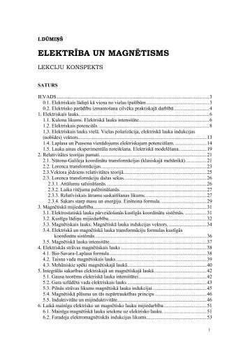 "ElektrÄ«ba un magnÄtisms" (sast. prof. DÅ«miÅÅ¡) - 2010.g.janvÄris