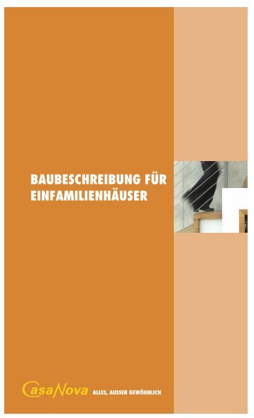 BAUBESCHREIBUNG FÜR EINFAMILIENHÄUSER - Casa Nova