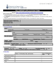 FELLOWSHIP APPLICATION FORM