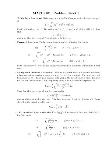 MATH2401: Problem Sheet 3