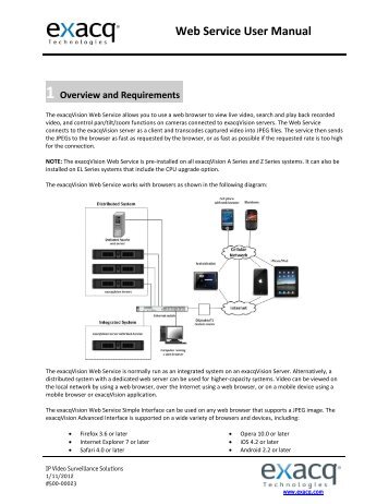 2 Configuring the exacqVision Web Service