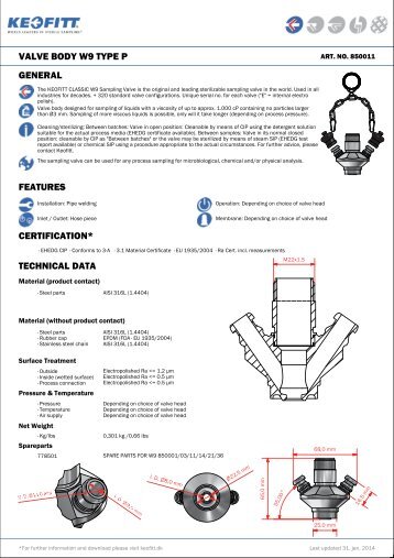 valve body w9 type p general features certification ... - Keofitt