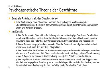 Lloyd de Mause: Psychogenetische Theorie der ... - Ulrichtemme.de