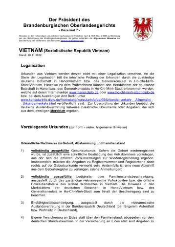 Vietnam - Brandenburgisches Oberlandesgericht