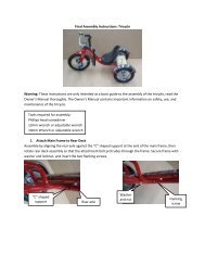 Final Assembly Instructions: Tricycle Warning: These ... - L.L. Bean