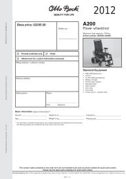Otto Bock A200 Order Form - The Mobility Aids Centre