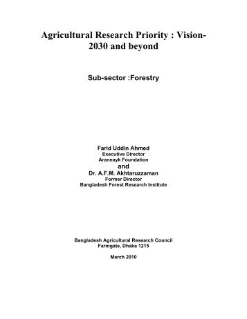 Forestry - Bangladesh Agricultural Research Council