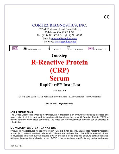 R Reactive Protein Crp Serum Elisa Kits Rapid Tests