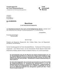 VG: Beschluss mit Dialogtext VG/FG - Verwaltungsgericht Bremen