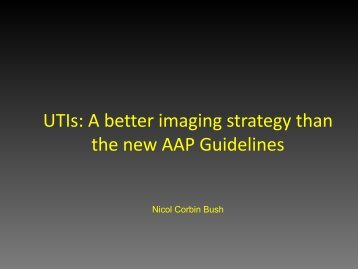 UTIs: A better imaging strategy than the new AAP Guidelines