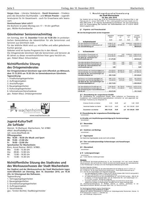 Das Amtsblatt Ihrer Heimatgemeinde, der Werbeträger für die ...