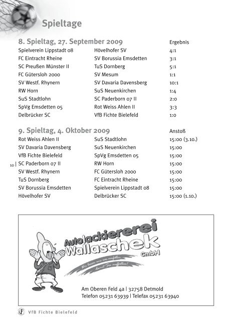 SpVg Emsdetten 05 9. Spieltag - VfB Fichte Bielefeld