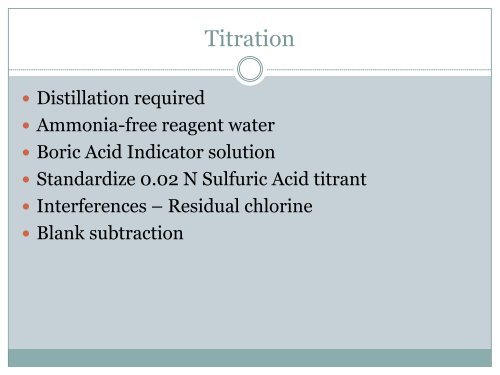 Ammonia and Total Kjeldahl Nitrogen