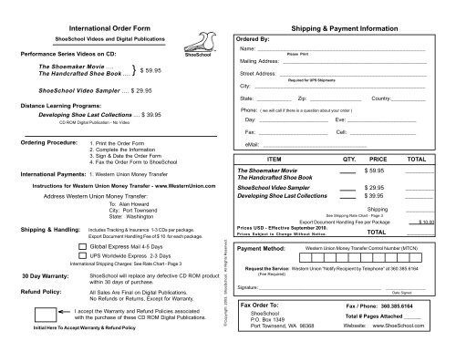 Video Order Form-International-09-10