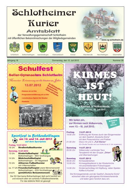 Amtsblatt - Verwaltungsgemeinschaft Schlotheim