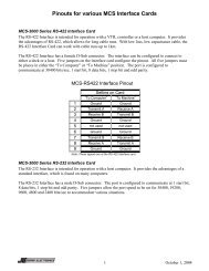 MCS Interface Card Pinouts