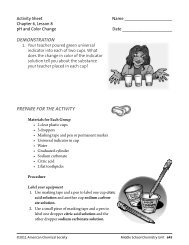 Activity Sheet - Middle School Chemistry