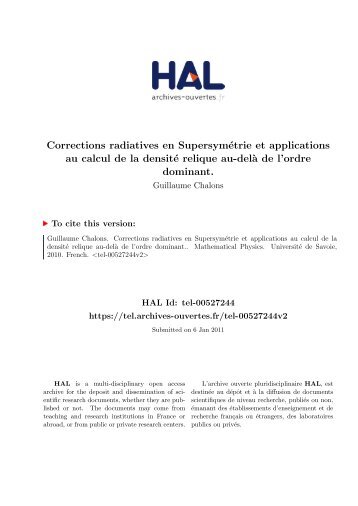 Corrections radiatives en SupersymÃ©trie et applications au calcul de ...