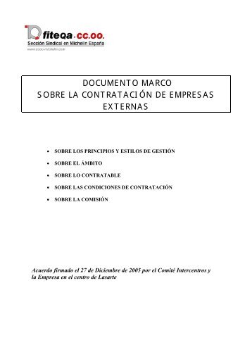 documento marco sobre la contrataciÃ³n de empresas externas