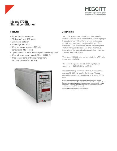 Model 2775B Signal conditioner - Endevco