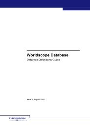 Worldscope Datatype Definitions Guide