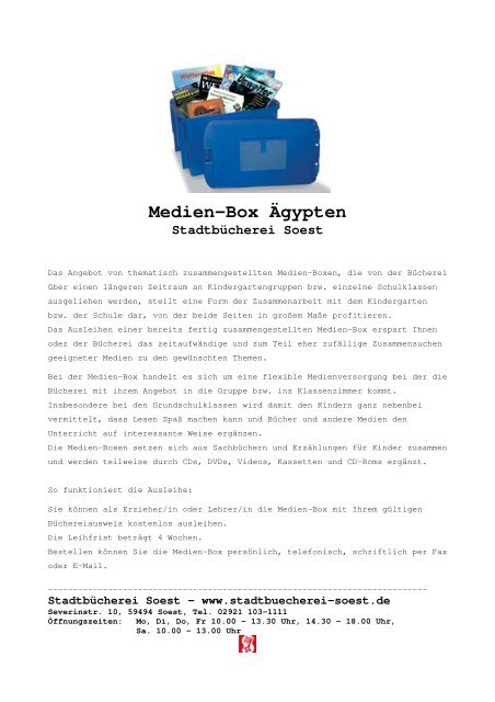 Medienbox Ãgypten - StadtbÃ¼cherei Soest