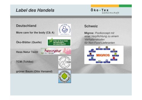 Label bei Textilprodukten - ViBiNeT