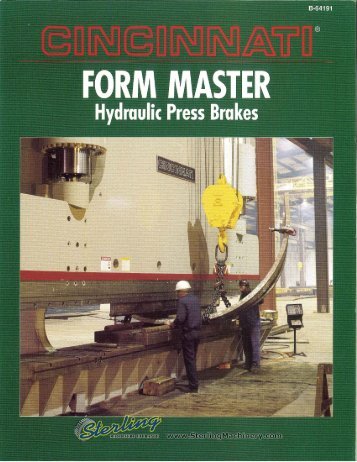 Cincinnati Form Master Hydraulic Press Brakes Brochure - Sterling ...