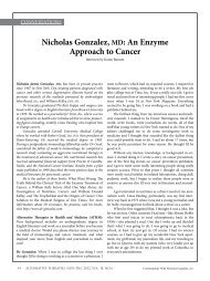 Nicholas Gonzalez, MD: An Enzyme Approach to Cancer