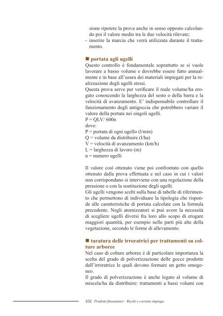 Manuale dei Prodotti Fitosanitari - Rischi e corretto impiego