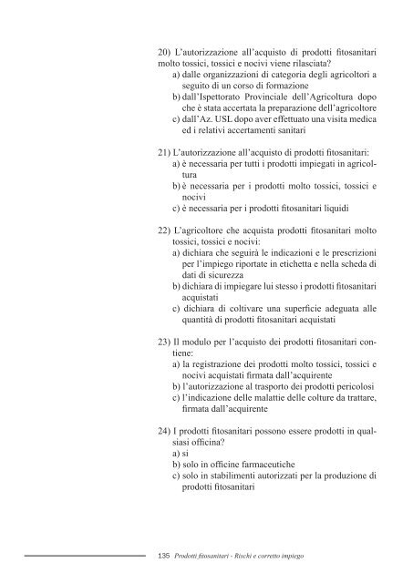 Manuale dei Prodotti Fitosanitari - Rischi e corretto impiego