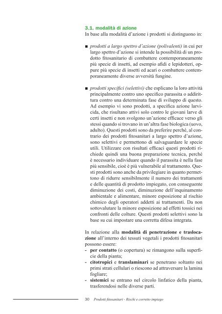 Manuale dei Prodotti Fitosanitari - Rischi e corretto impiego