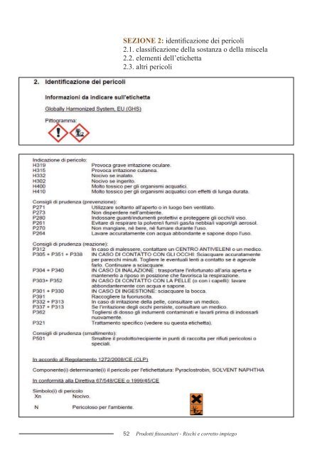 Manuale dei Prodotti Fitosanitari - Rischi e corretto impiego