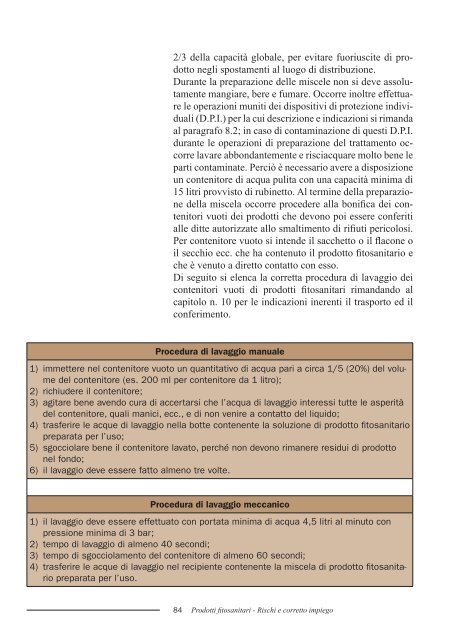 Manuale dei Prodotti Fitosanitari - Rischi e corretto impiego