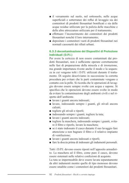 Manuale dei Prodotti Fitosanitari - Rischi e corretto impiego